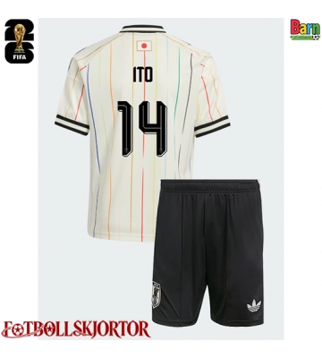 Japan Junya Ito #14 Borta Kläder Barn VM 2026 Kortärmad (+ Korta byxor)
